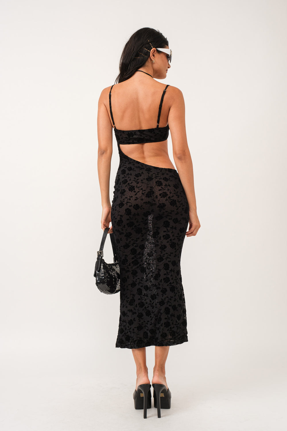 Floral Bloom Cut-Out Maxi Dress