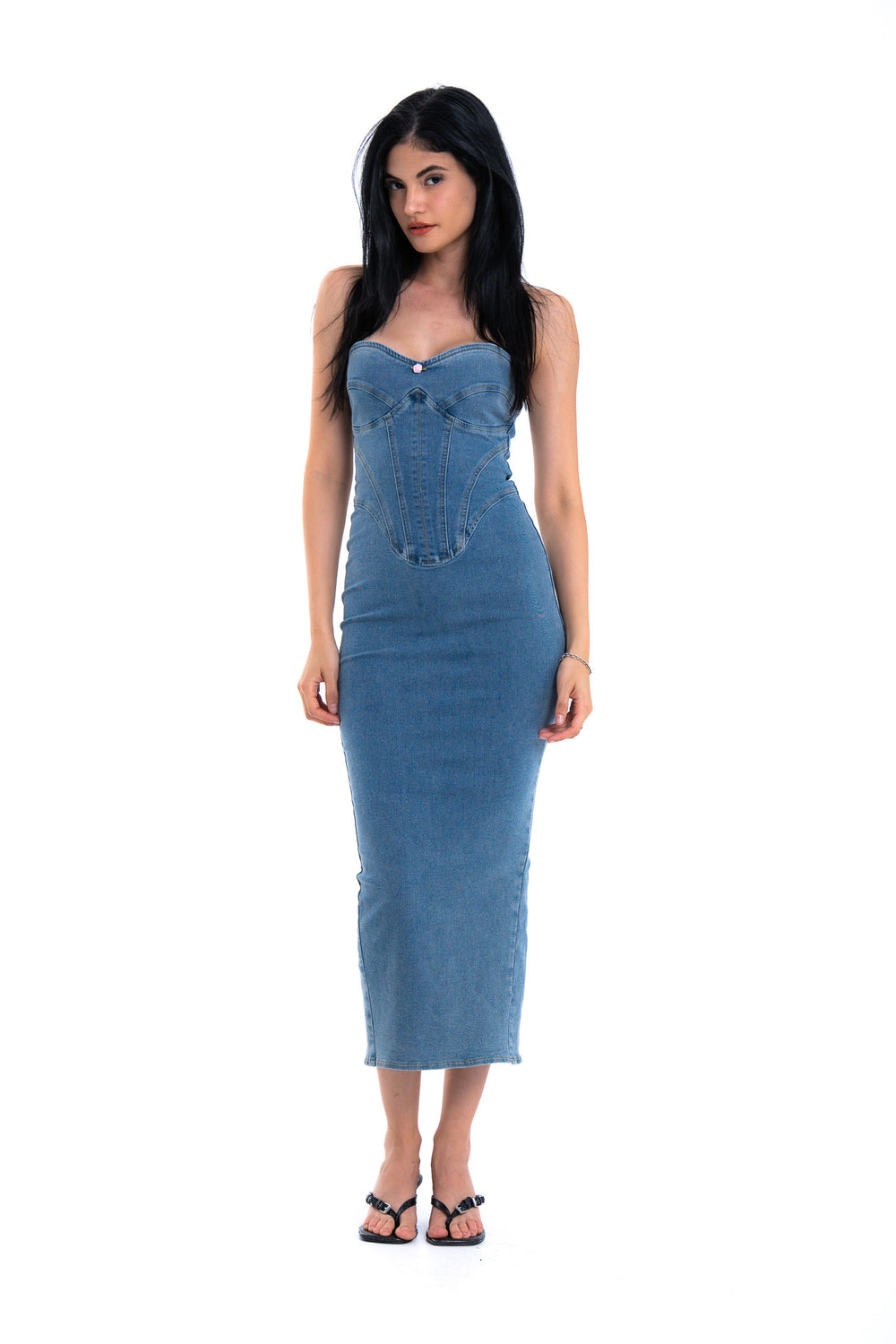 Ashley Denim Midi Dress