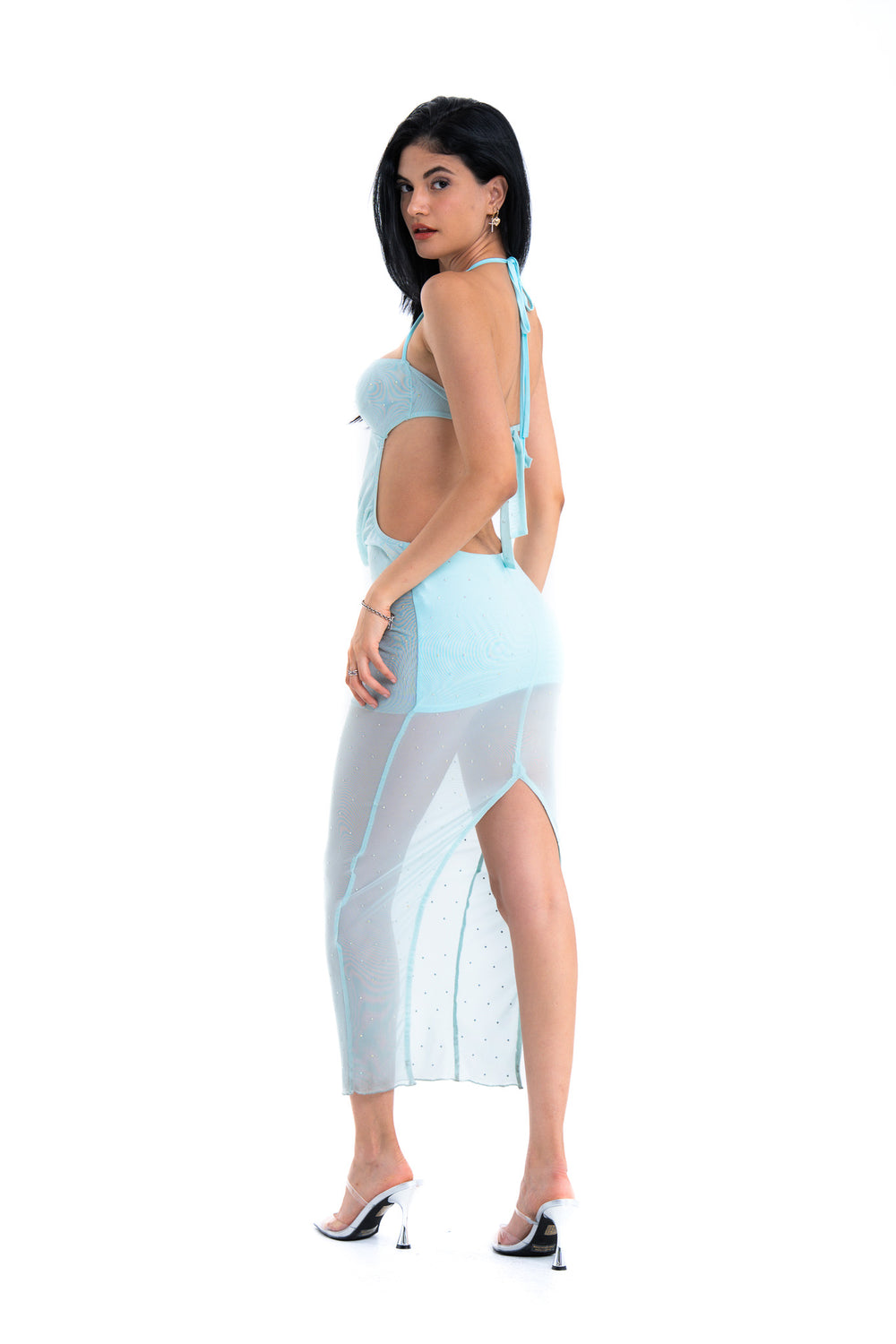 Crystal Cutout Maxi Dress